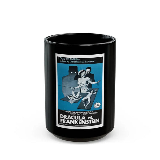 DRACULA VS. FRANKENSTEIN (3) 1971 Movie Poster - Black Coffee Mug 15oz - Go Mug Yourself
