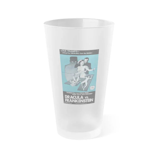DRACULA VS. FRANKENSTEIN (3) 1971 Movie Poster - Frosted Pint Glass 16oz 16oz Frosted - Go Mug Yourself