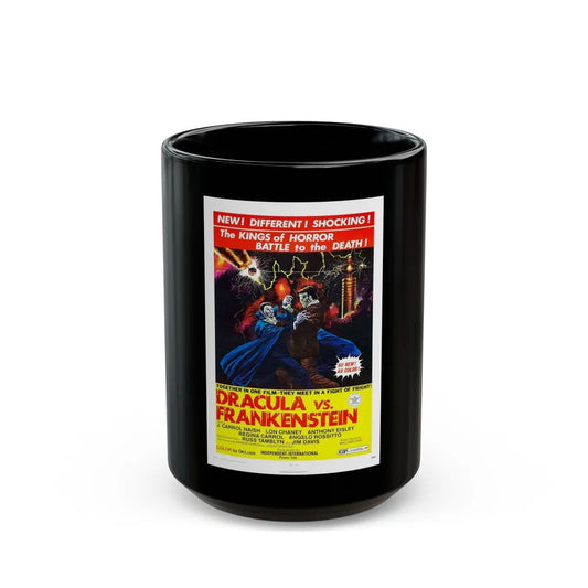 DRACULA VS. FRANKENSTEIN 1971 Movie Poster - Black Coffee Mug-15oz-Go Mug Yourself