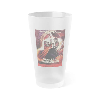 DRACULA VS. FRANKENSTEIN (2) 1971 Movie Poster - Frosted Pint Glass 16oz-16oz-Frosted-Go Mug Yourself