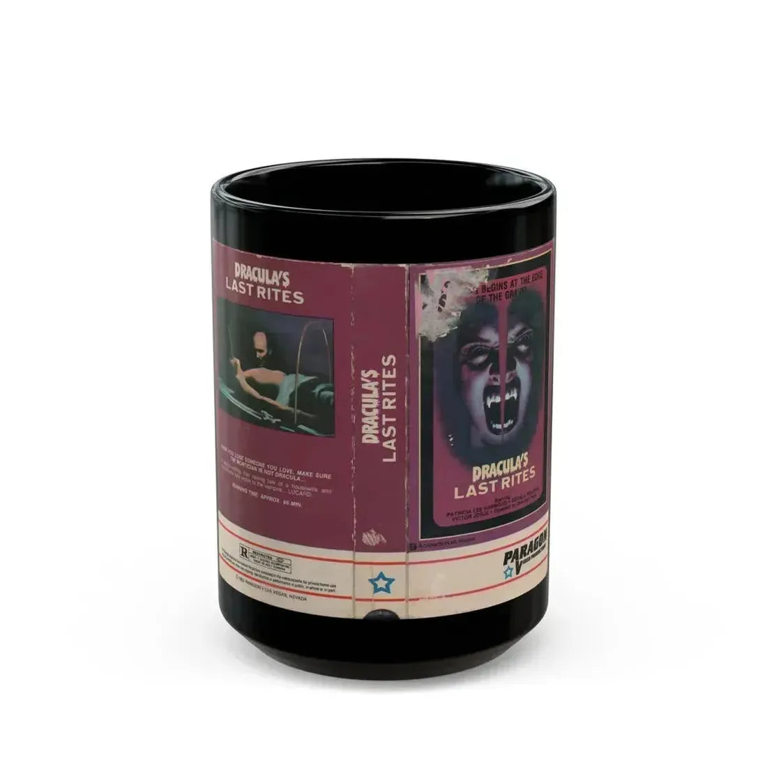 DRACULAS LAST RITES (VHS COVER) - Black Coffee Mug 15oz - Go Mug Yourself
