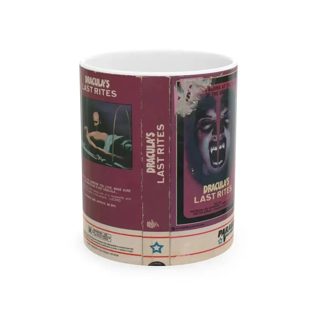 DRACULAS LAST RITES (VHS COVER) - White Coffee Mug 11oz - Go Mug Yourself