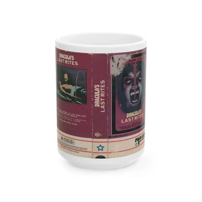DRACULAS LAST RITES (VHS COVER) - White Coffee Mug 15oz - Go Mug Yourself