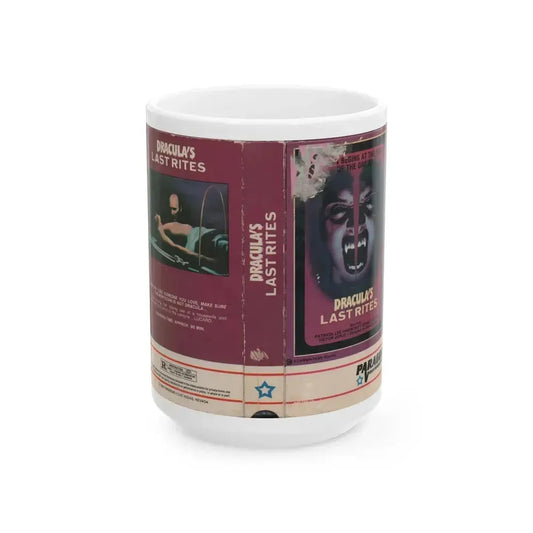 DRACULAS LAST RITES (VHS COVER) - White Coffee Mug 15oz - Go Mug Yourself