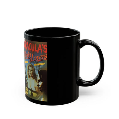 DRACULAS VIRGIN LOVERS (VHS COVER) - Black Coffee Mug-Go Mug Yourself