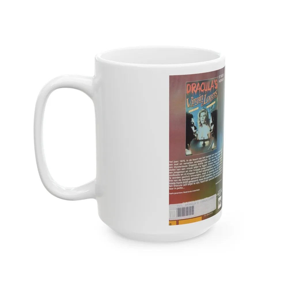 DRACULAS VIRGIN LOVERS (VHS COVER) - White Coffee Mug-Go Mug Yourself