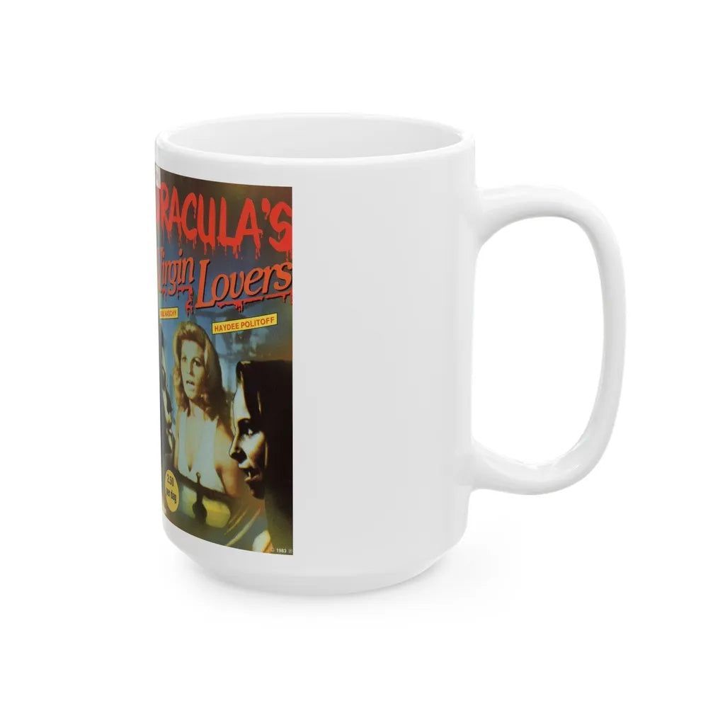 DRACULAS VIRGIN LOVERS (VHS COVER) - White Coffee Mug-Go Mug Yourself