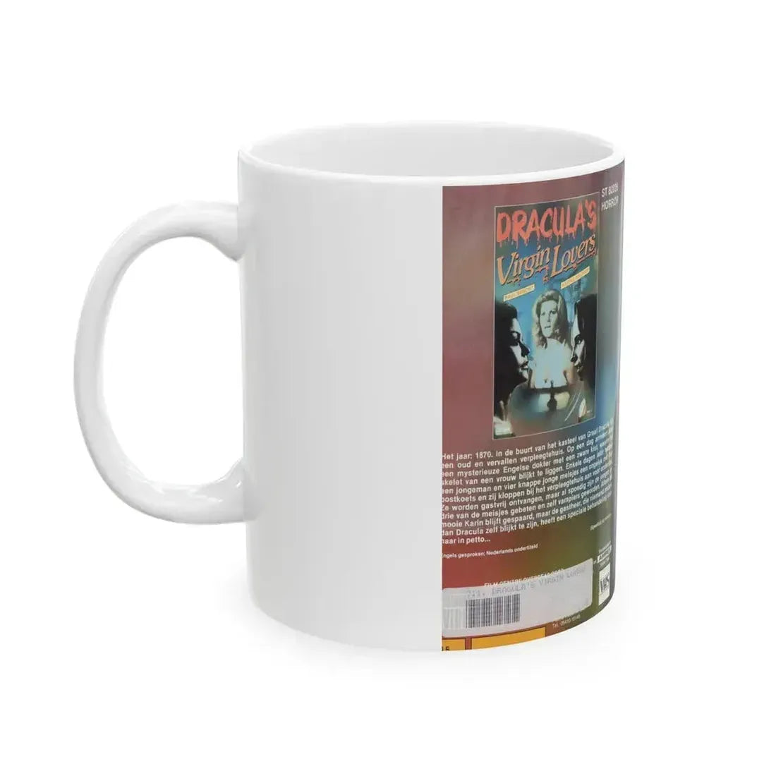 DRACULAS VIRGIN LOVERS (VHS COVER) - White Coffee Mug - Go Mug Yourself