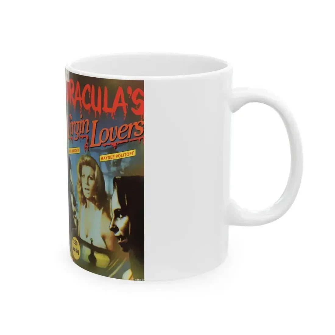DRACULAS VIRGIN LOVERS (VHS COVER) - White Coffee Mug - Go Mug Yourself
