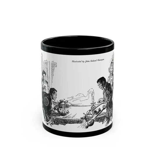 Dragon Horns (3), Blue Book Magazine, March 1947 - Black Coffee Mug 11oz - Go Mug Yourself