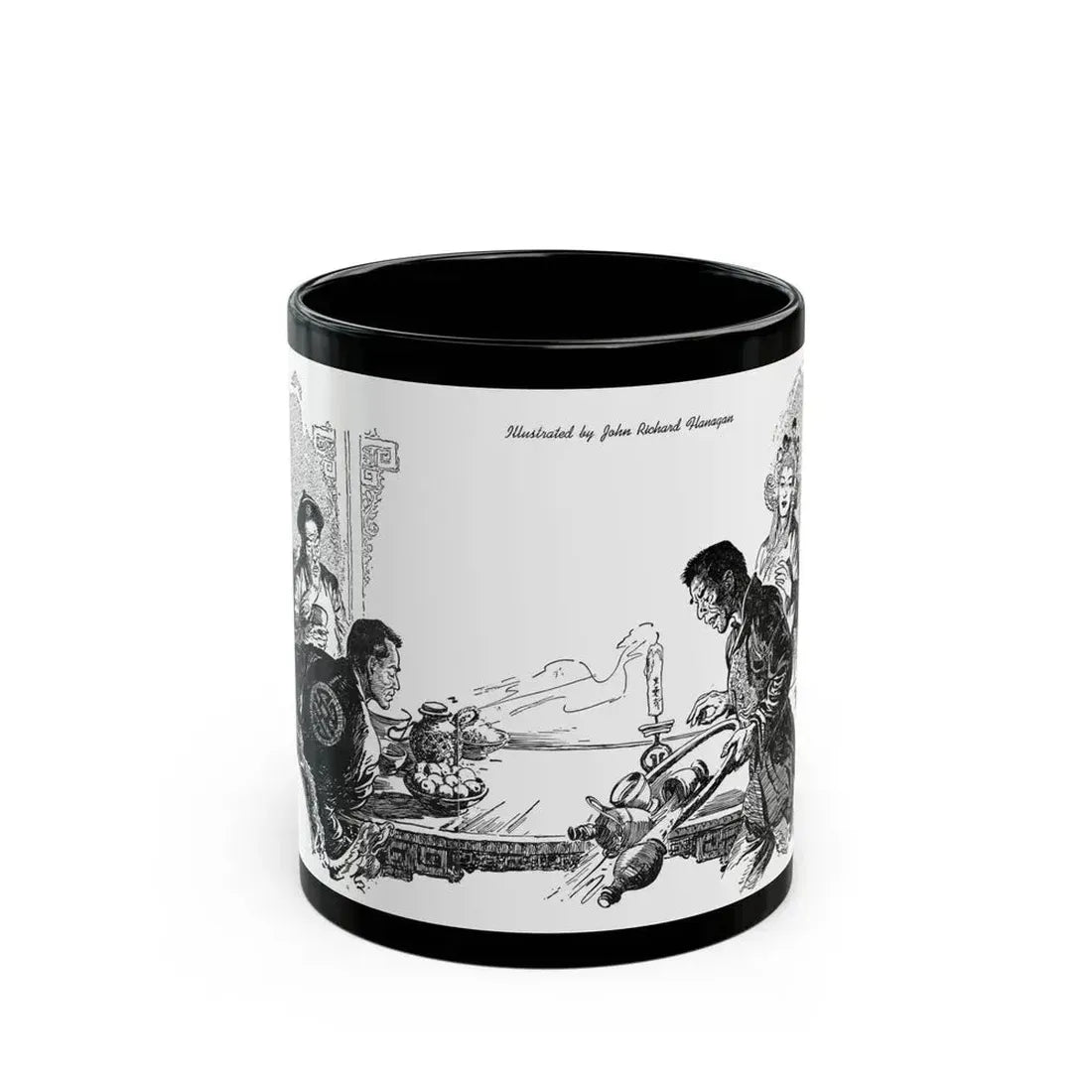 Dragon Horns (3), Blue Book Magazine, March 1947 - Black Coffee Mug 11oz - Go Mug Yourself