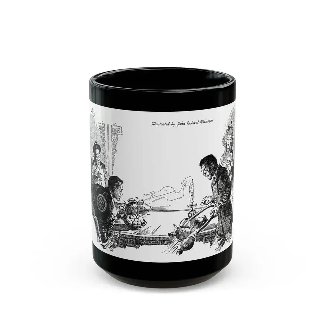 Dragon Horns (3), Blue Book Magazine, March 1947 - Black Coffee Mug 15oz - Go Mug Yourself