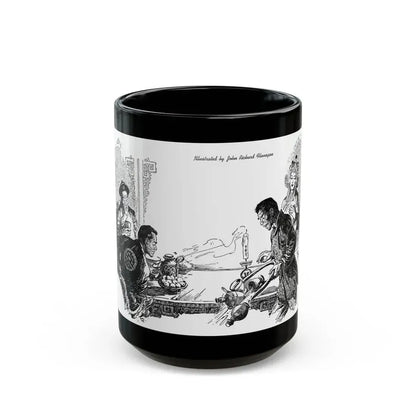 Dragon Horns (3), Blue Book Magazine, March 1947 - Black Coffee Mug 15oz - Go Mug Yourself