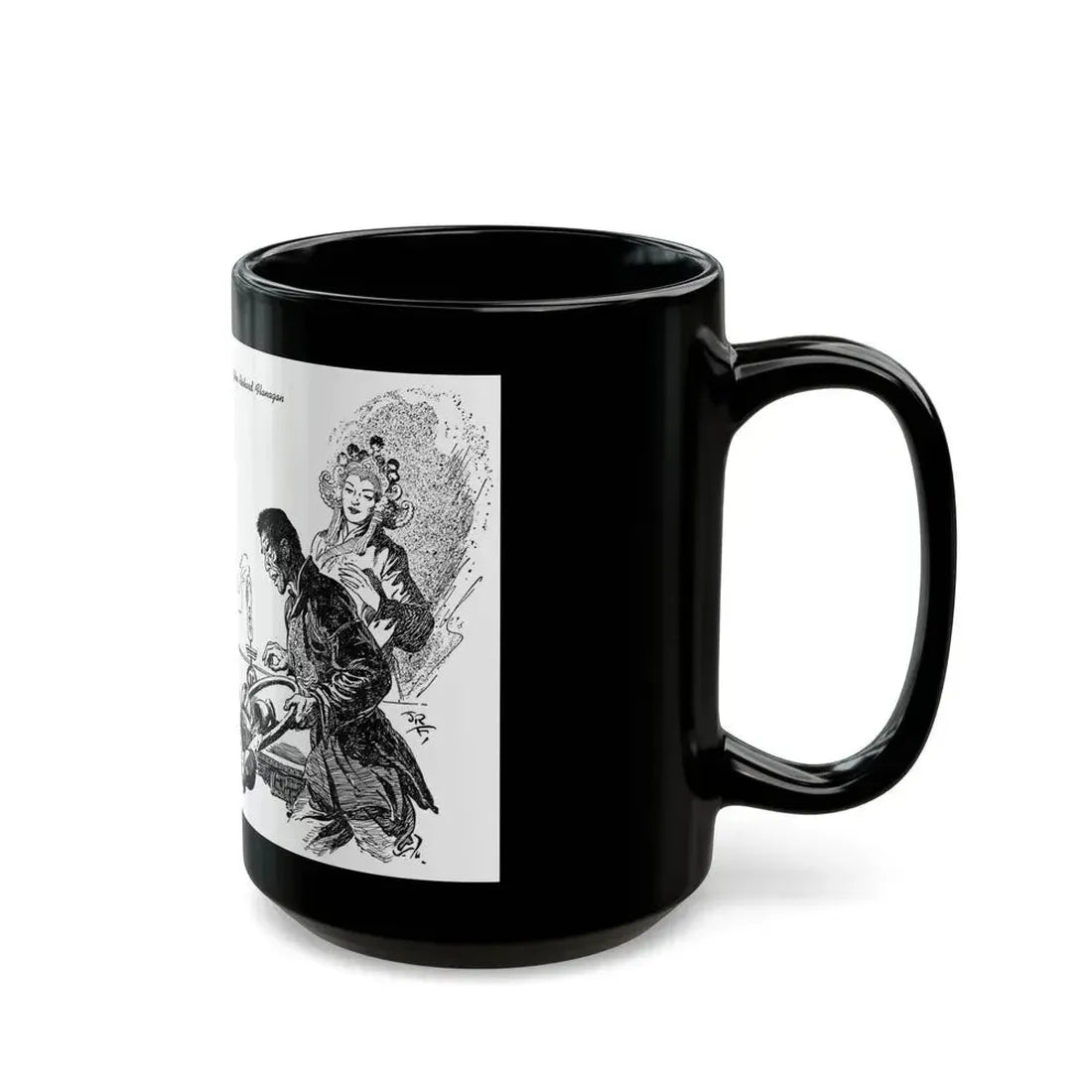 Dragon Horns (3), Blue Book Magazine, March 1947 - Black Coffee Mug - Go Mug Yourself