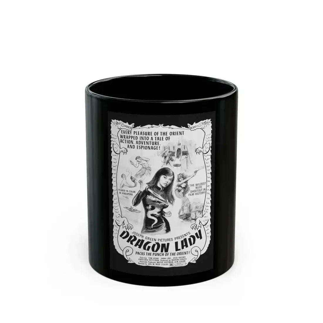 DRAGON LADY 1992 Movie Poster - Black Coffee Mug 11oz - Go Mug Yourself