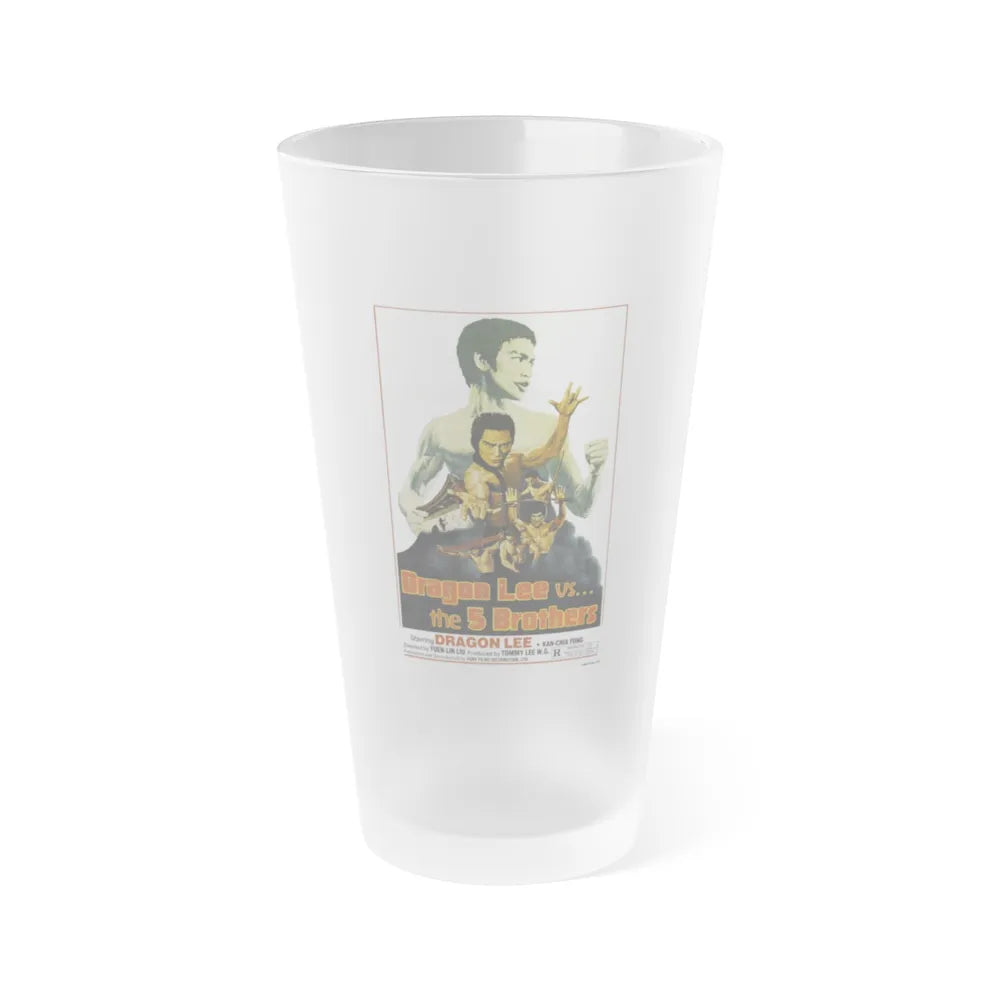 DRAGON LEE VS THE 5 BROTHERS 1978 Movie Poster - Frosted Pint Glass 16oz-16oz-Frosted-Go Mug Yourself