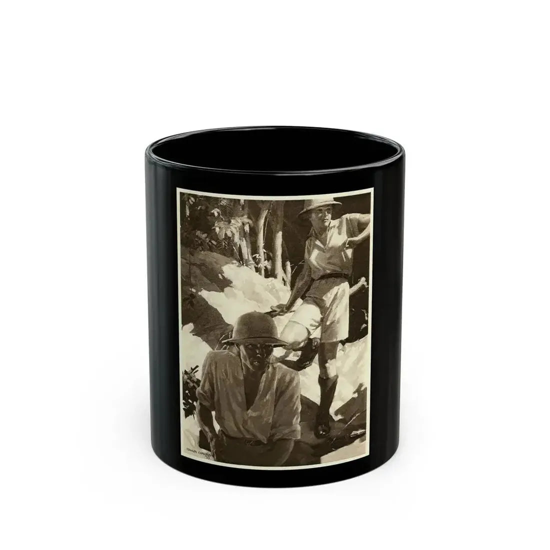 Dragons by C.J. Cutcliffe-Hyne, Britannia & Eve magazine, 1930 - Black Coffee Mug 11oz - Go Mug Yourself