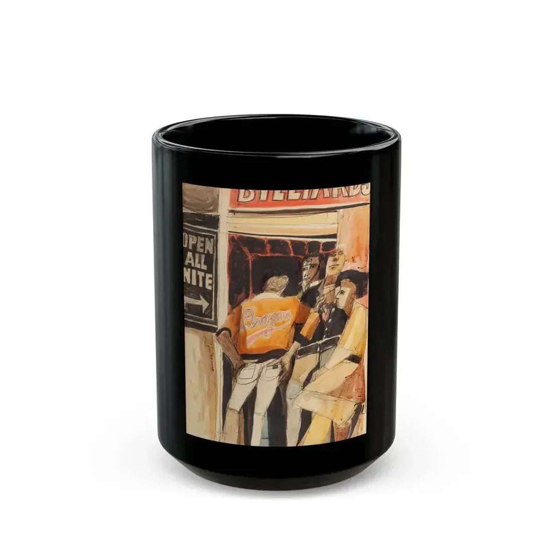 Dragons, Last Exit to Brooklyn illustration - Black Coffee Mug 15oz - Go Mug Yourself