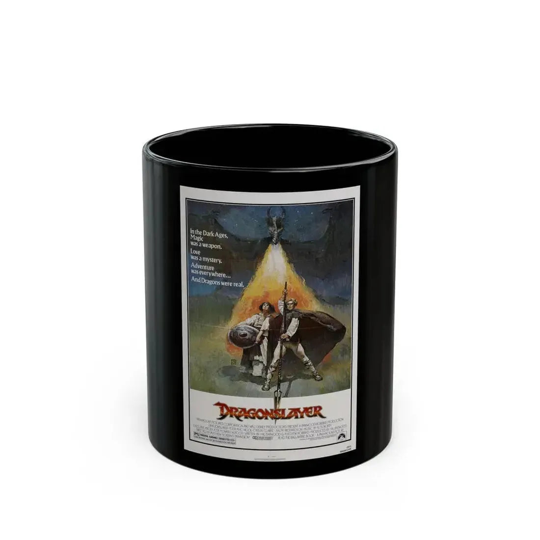 DRAGONSLAYER 1981 Movie Poster - Black Coffee Mug 11oz - Go Mug Yourself