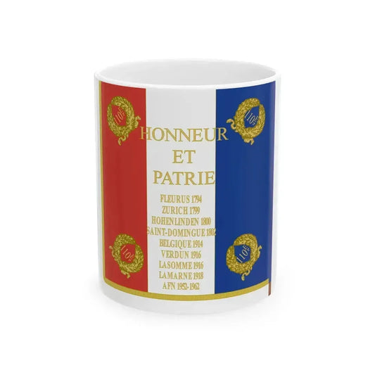 Drapeau 110e regiment dinfanterie (France) White Coffee Mug 11oz - Go Mug Yourself