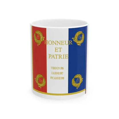 Drapeau 115e regiment dartillerie (France) White Coffee Mug 11oz - Go Mug Yourself