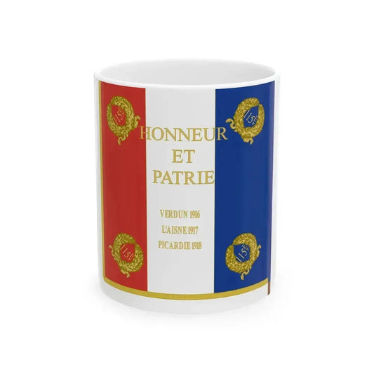 Drapeau 115e regiment dartillerie (France) White Coffee Mug 11oz - Go Mug Yourself