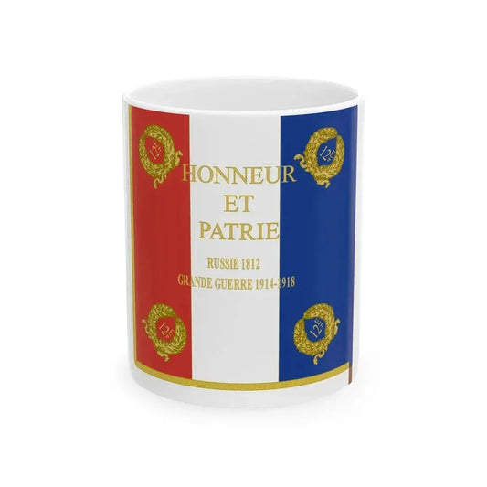 Drapeau 12e regiment de commandement et de soutien (France) White Coffee Mug 11oz - Go Mug Yourself