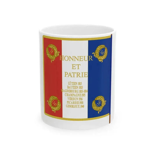 Drapeau 134e regiment dinfanterie (France) White Coffee Mug 11oz - Go Mug Yourself