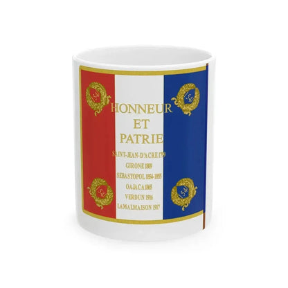 Drapeau 154e regiment dartillerie (France) White Coffee Mug 11oz - Go Mug Yourself