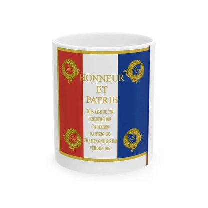 Drapeau 158e regiment dartillerie (France) White Coffee Mug 11oz - Go Mug Yourself