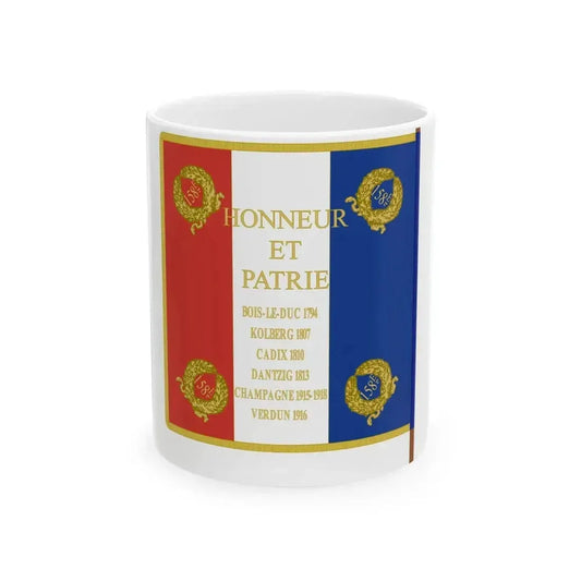 Drapeau 158e regiment dartillerie (France) White Coffee Mug 11oz - Go Mug Yourself