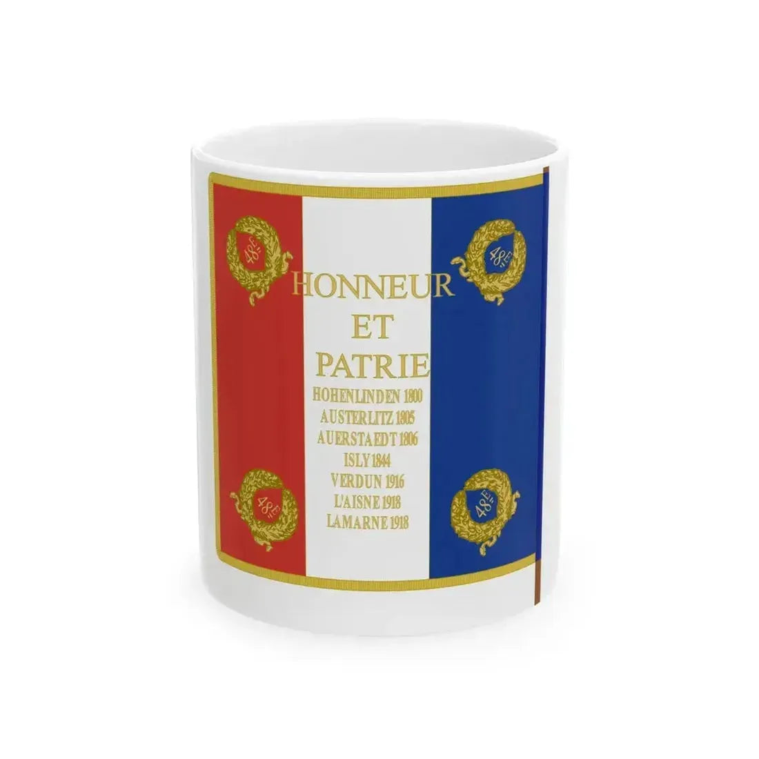 Drapeau 48e regiment dinfanterie (France) White Coffee Mug 11oz - Go Mug Yourself
