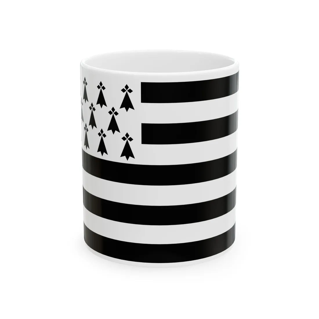 Drapeau de la Bretagne - Gwenn Ha Du (Belgium) White Coffee Mug 11oz - Go Mug Yourself