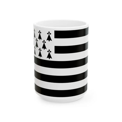 Drapeau de la Bretagne - Gwenn Ha Du (Belgium) White Coffee Mug 15oz - Go Mug Yourself