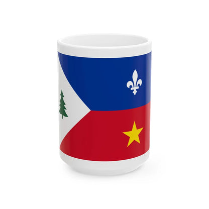 Drapeau de lAcadie occidentale (United States) White Coffee Mug 15oz - Go Mug Yourself