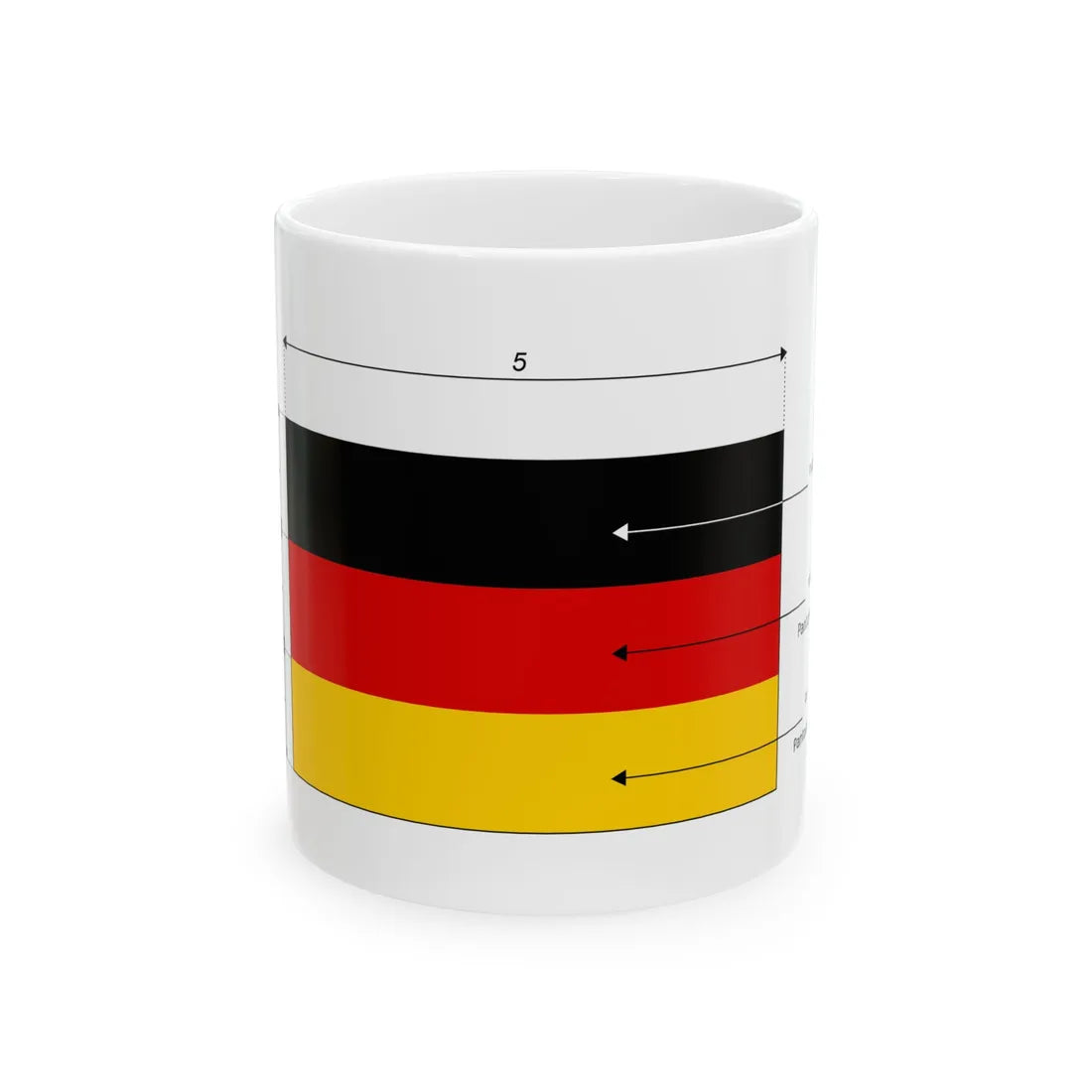 Drapeau de lAllemagne - Dimensions (Germany) White Coffee Mug 11oz - Go Mug Yourself