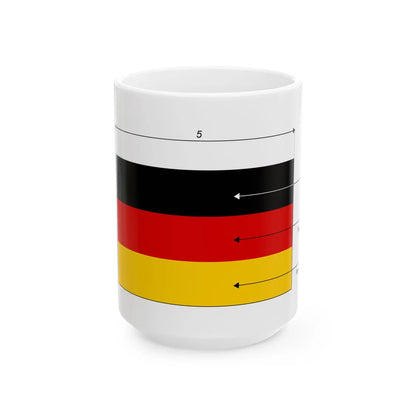Drapeau de lAllemagne - Dimensions (Germany) White Coffee Mug 15oz - Go Mug Yourself