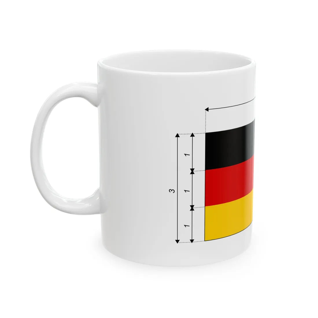 Drapeau de lAllemagne - Dimensions (Germany) White Coffee Mug - Go Mug Yourself