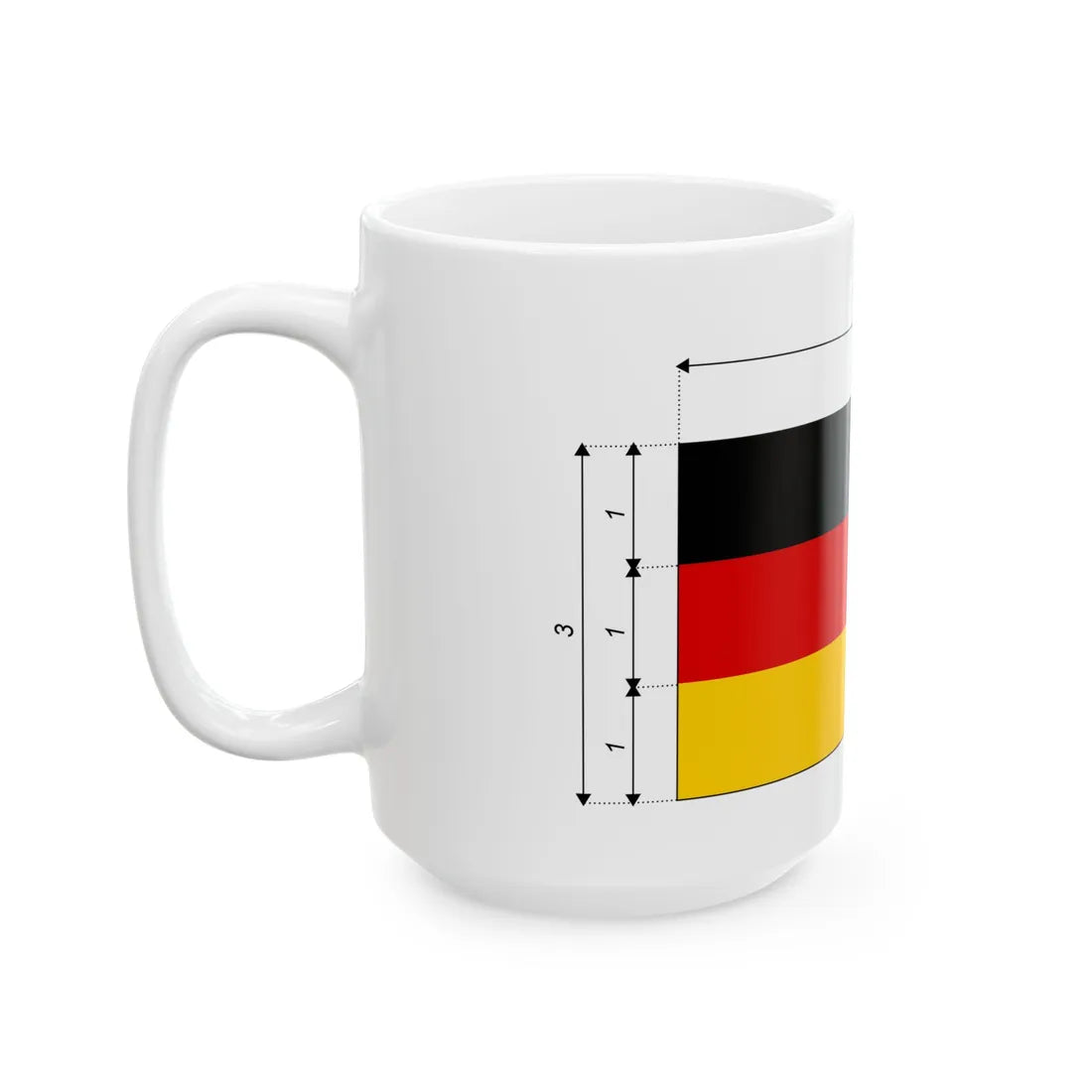 Drapeau de lAllemagne - Dimensions (Germany) White Coffee Mug - Go Mug Yourself