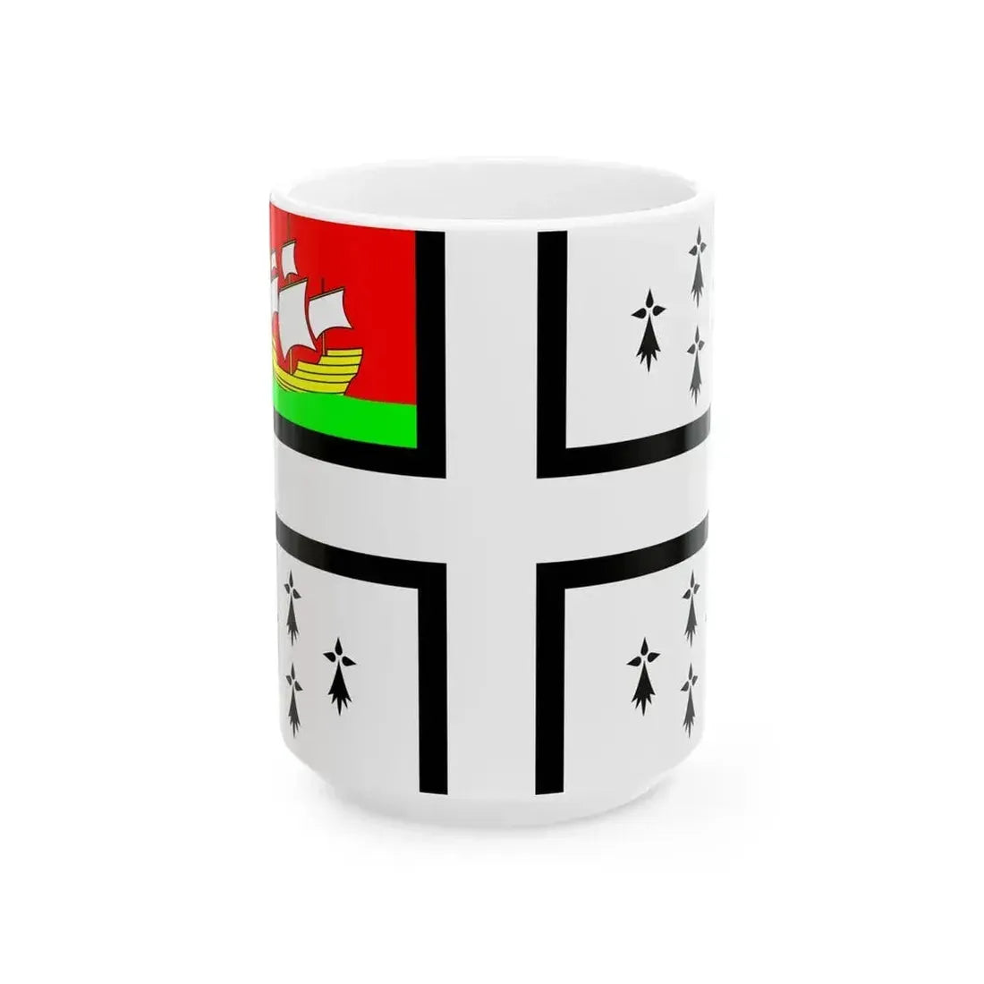 Drapeau de Nantes 20e siecle (France) White Coffee Mug 15oz - Go Mug Yourself