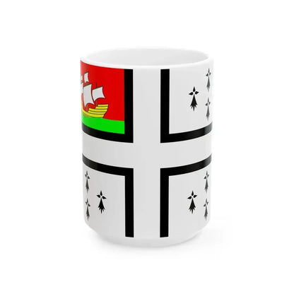 Drapeau de Nantes 20e siecle (France) White Coffee Mug 15oz - Go Mug Yourself