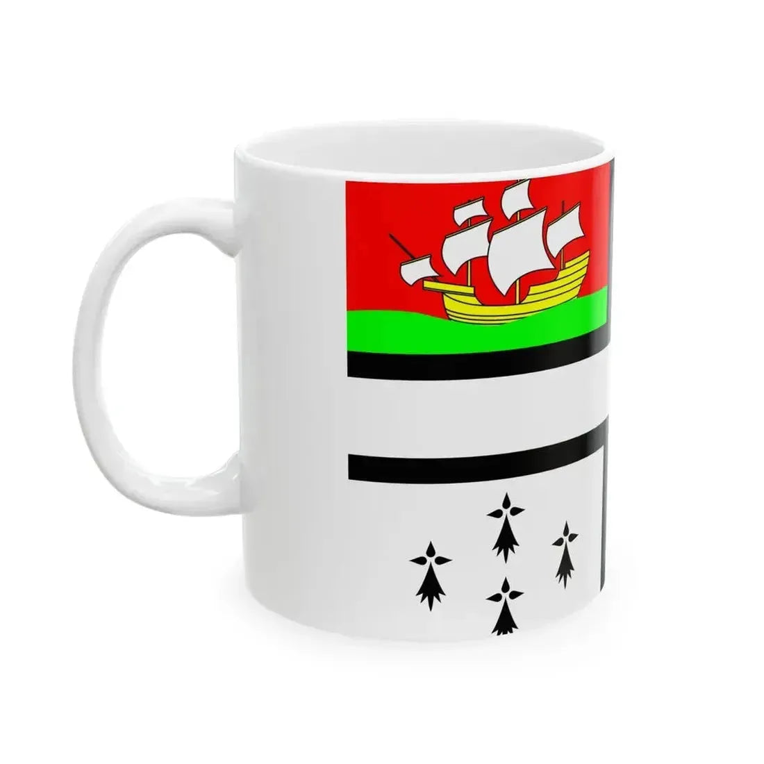 Drapeau de Nantes 20e siecle (France) White Coffee Mug - Go Mug Yourself