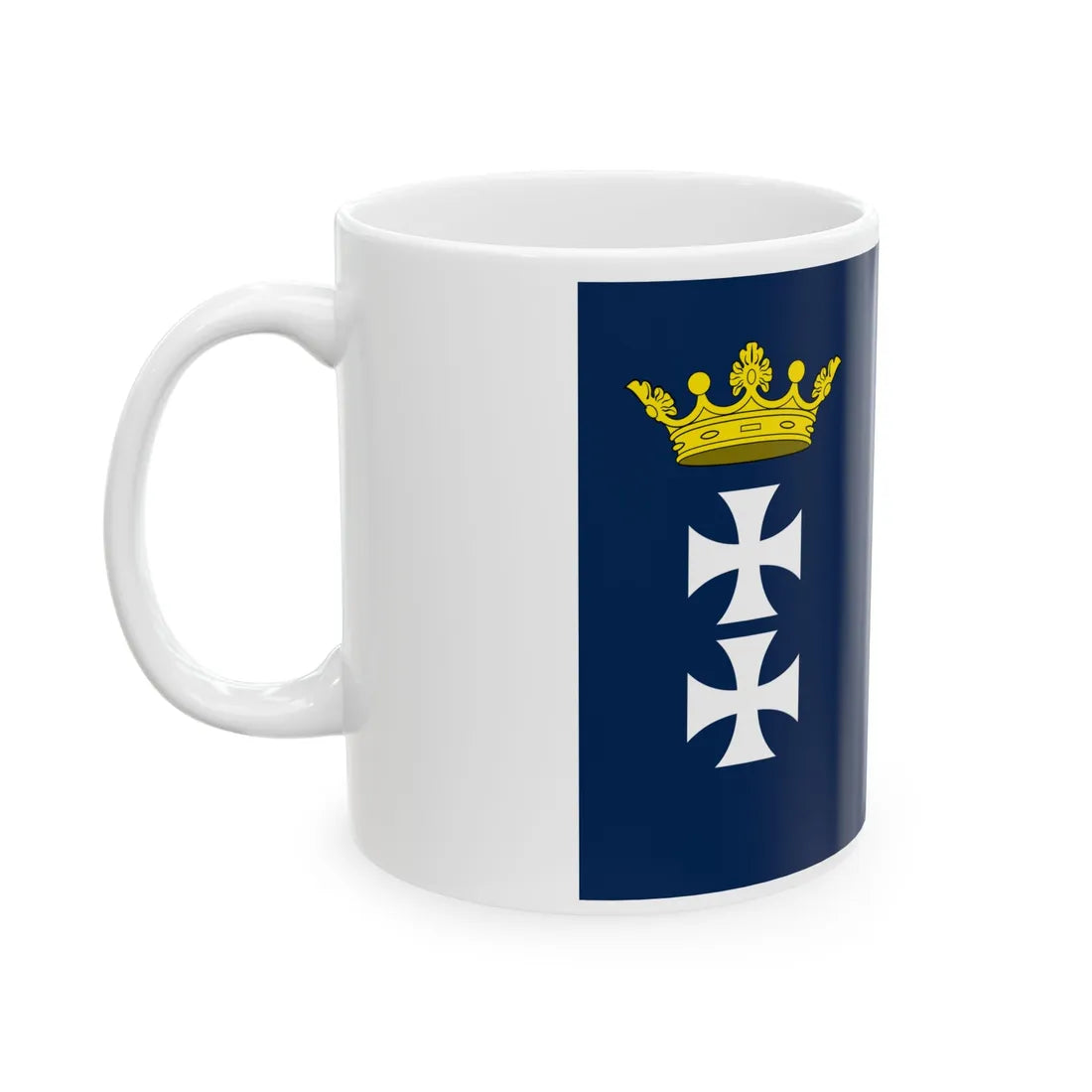 Drapeau de Republique de Dantzig bleu (Poland) White Coffee Mug - Go Mug Yourself