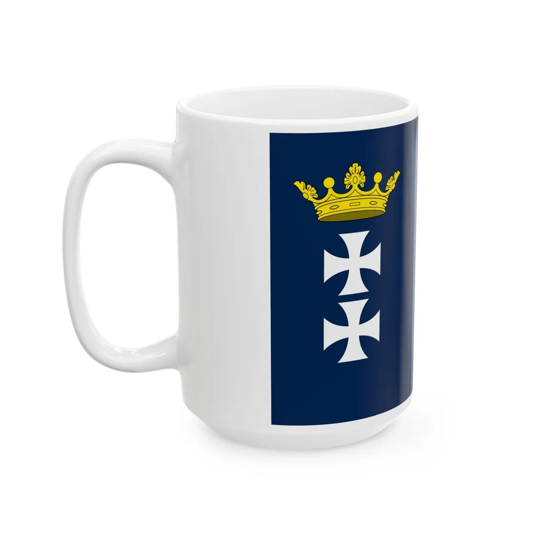 Drapeau de Republique de Dantzig bleu (Poland) White Coffee Mug - Go Mug Yourself