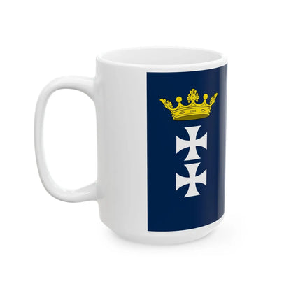 Drapeau de Republique de Dantzig bleu (Poland) White Coffee Mug - Go Mug Yourself