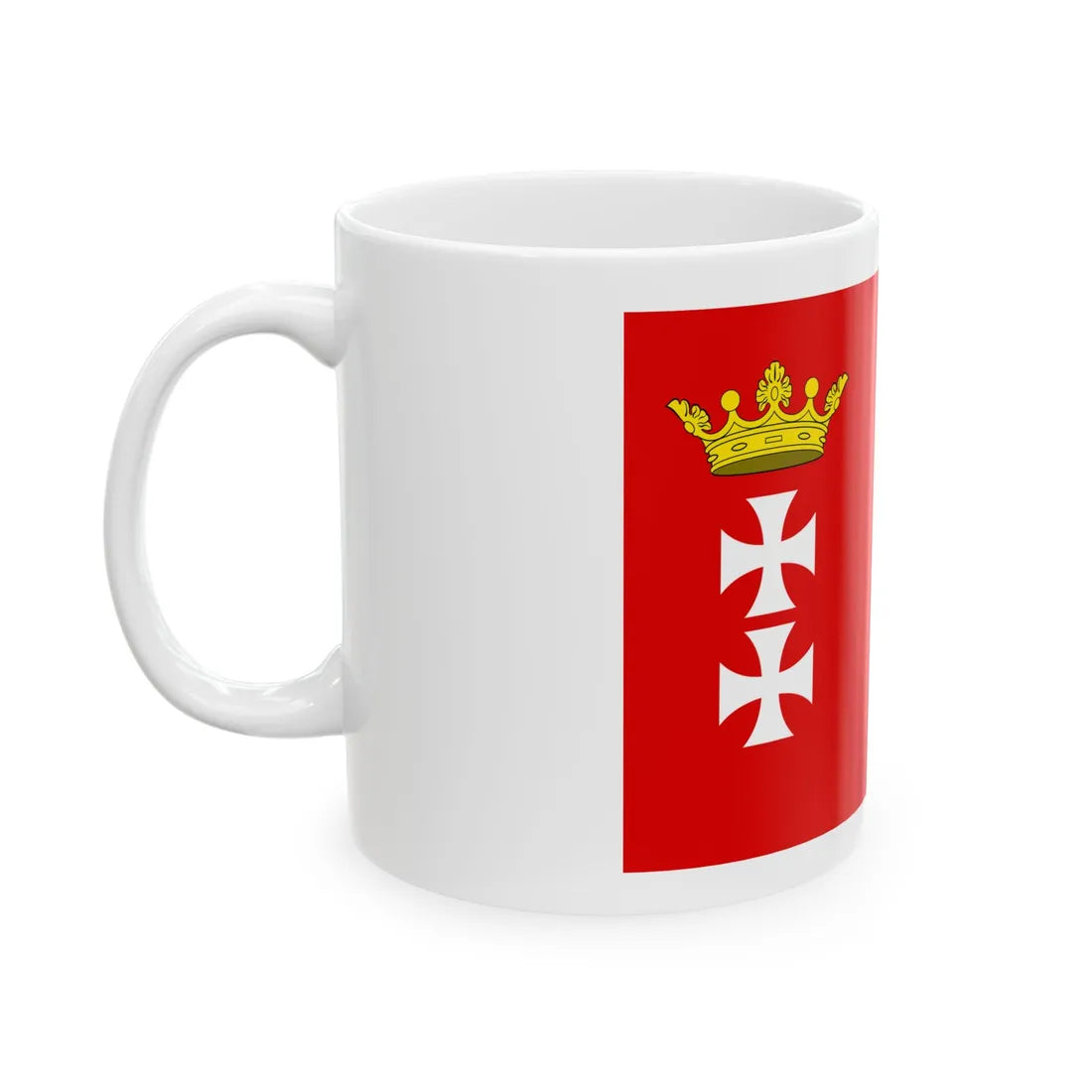 Drapeau de Republique de Dantzig (Poland) White Coffee Mug - Go Mug Yourself
