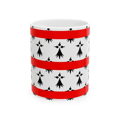 Drapeau de Rostrenen (France) White Coffee Mug 11oz - Go Mug Yourself