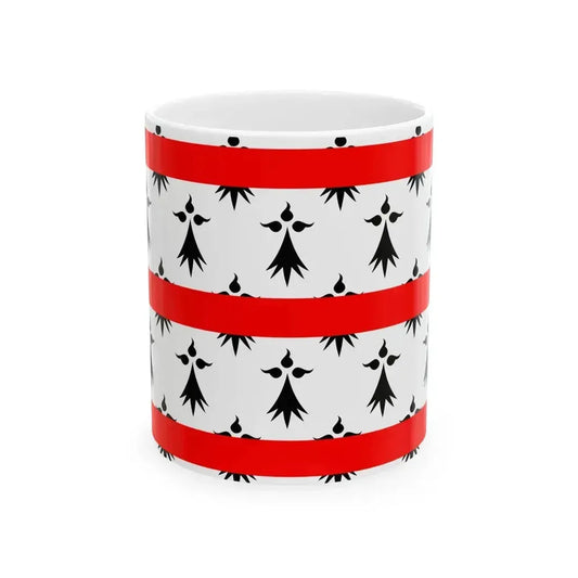 Drapeau de Rostrenen (France) White Coffee Mug 11oz - Go Mug Yourself