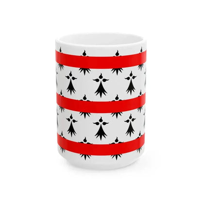 Drapeau de Rostrenen (France) White Coffee Mug 15oz - Go Mug Yourself