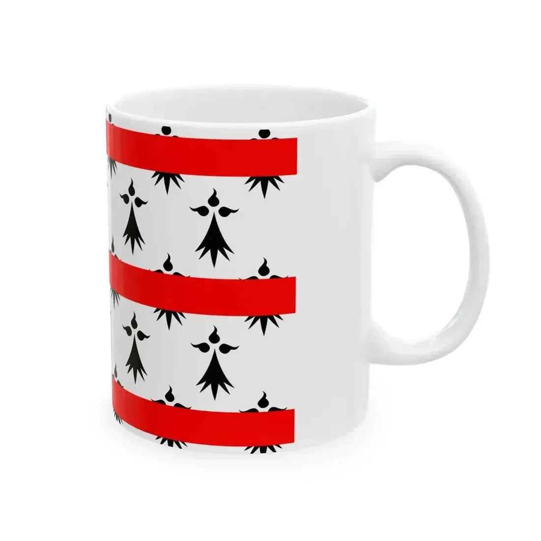 Drapeau de Rostrenen (France) White Coffee Mug - Go Mug Yourself